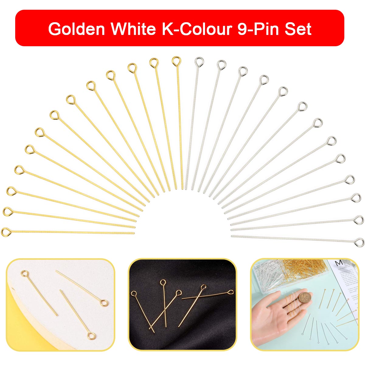 Jewelry Making Rivets - 150 unids/pack Metal 9 pines Color