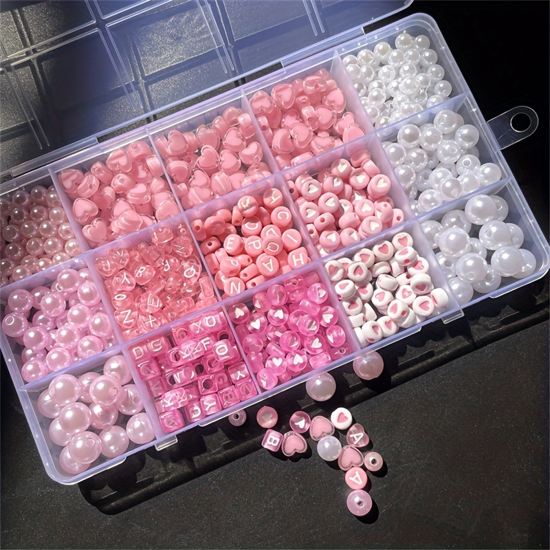 Jewelry Making For Beginners - Caja de Alfabeto Rosa de 10