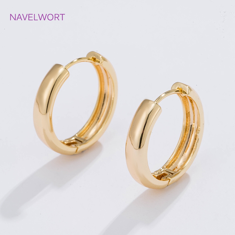 Jewelry Making Articles - Pendientes de aro circulares chapados en