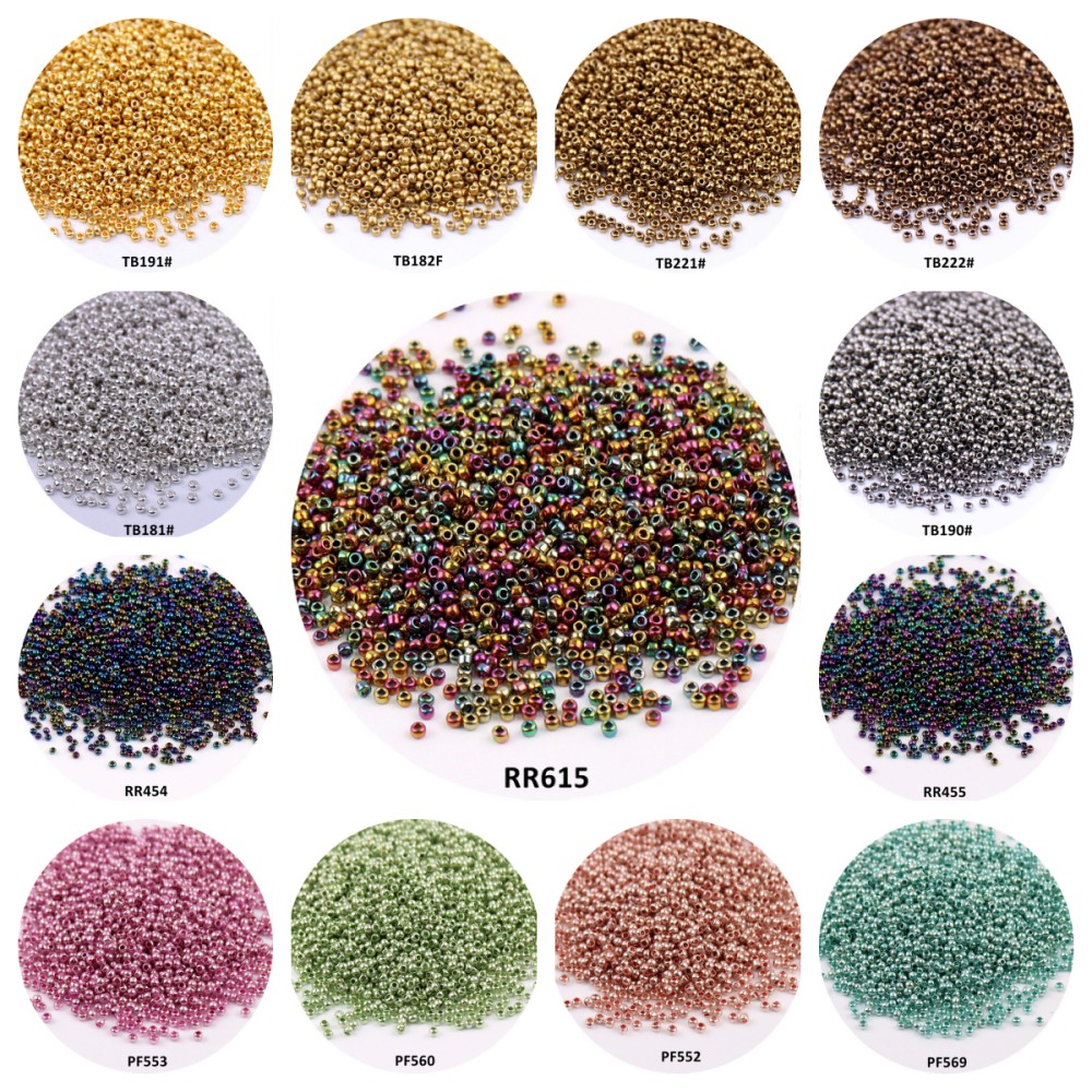 Seed Bead Tube - Cuentas de semillas japonesas doradas 15/0,