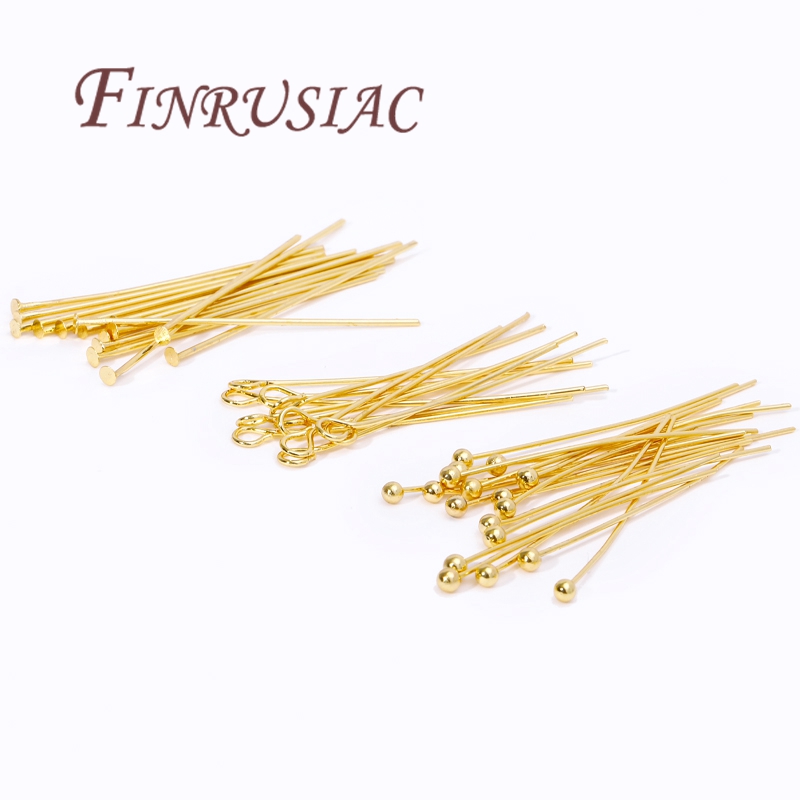 Jewelry Making Head Pins - 50 Uds. De alfileres chapados en