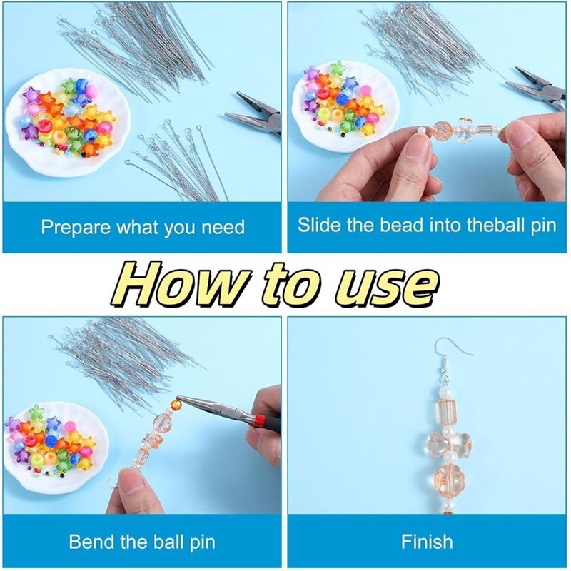 A01F-Hot 300 piezas de alfiler - Jewelry Making Head Pins reseña y precio