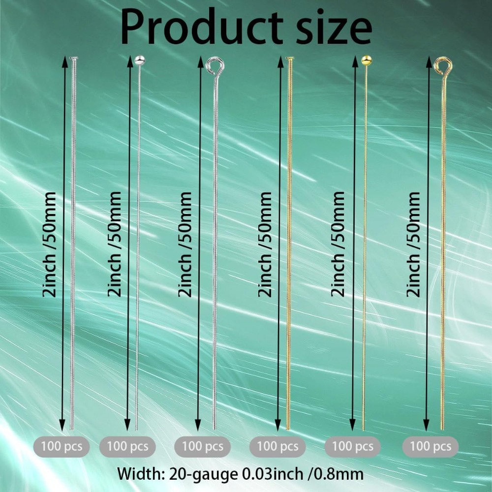 600 Piezas de Alfileres de Cab - Jewelry Making Head Pins reseña y precio